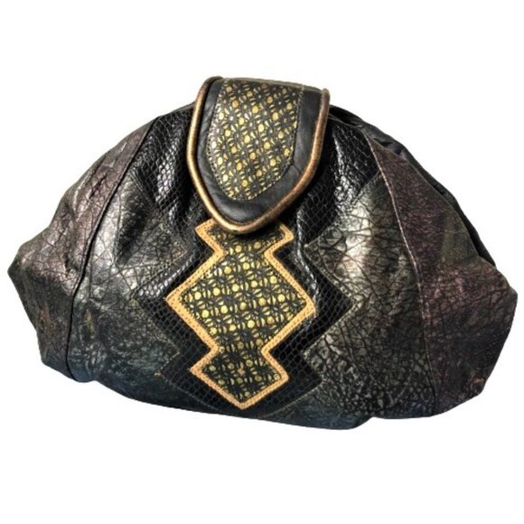 Vintage 80s Hala multicolour 'metalic 'crossbody or clutch purse bag - Picture 2 of 16